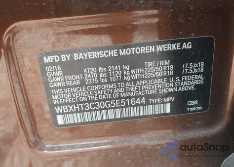 2016 BMW X1 xDrive28I z USA, uszkodzony, nr VIN WBXHT3C30G5E51644